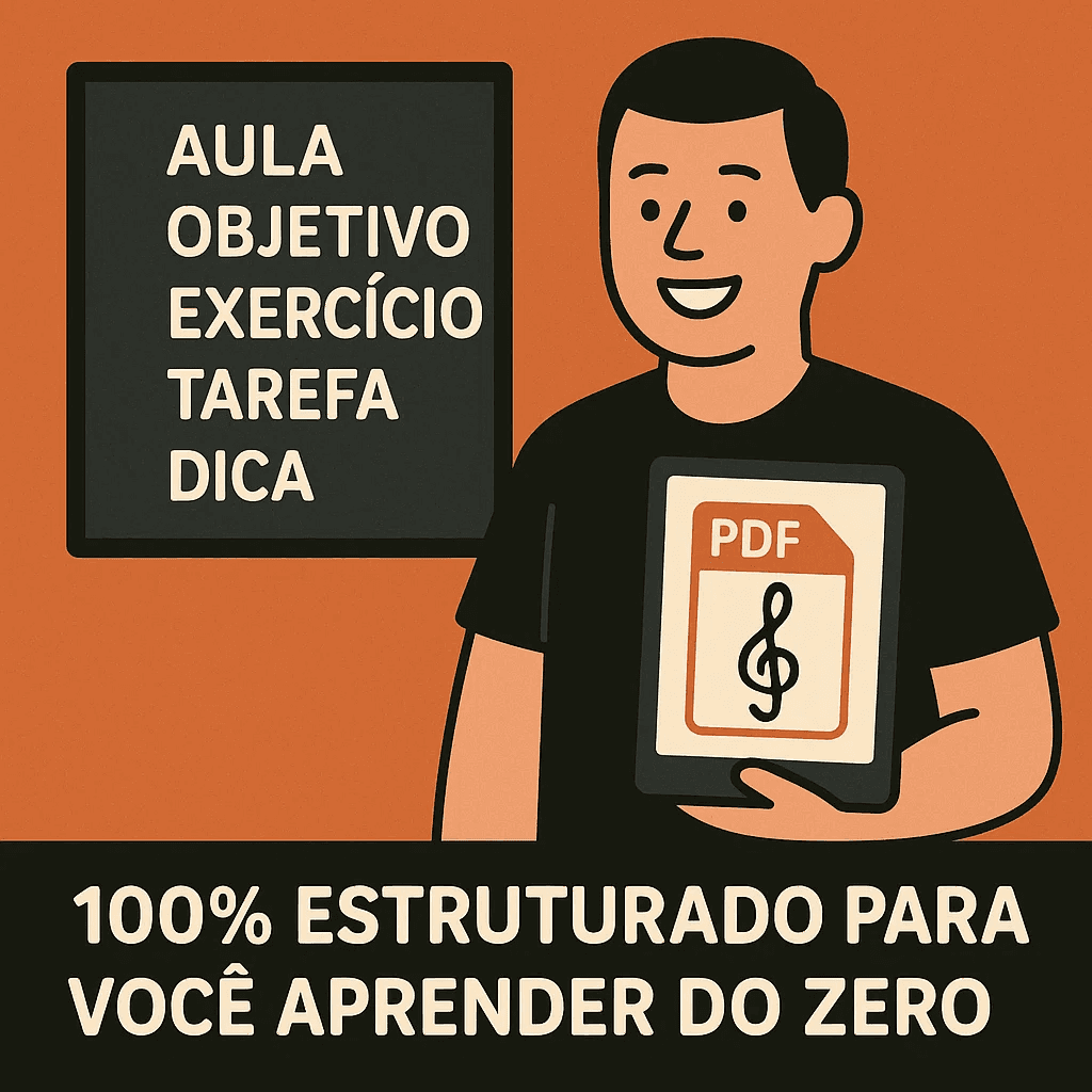 Ilustração de um calendário ou planner representando um plano de estudo de bateria.