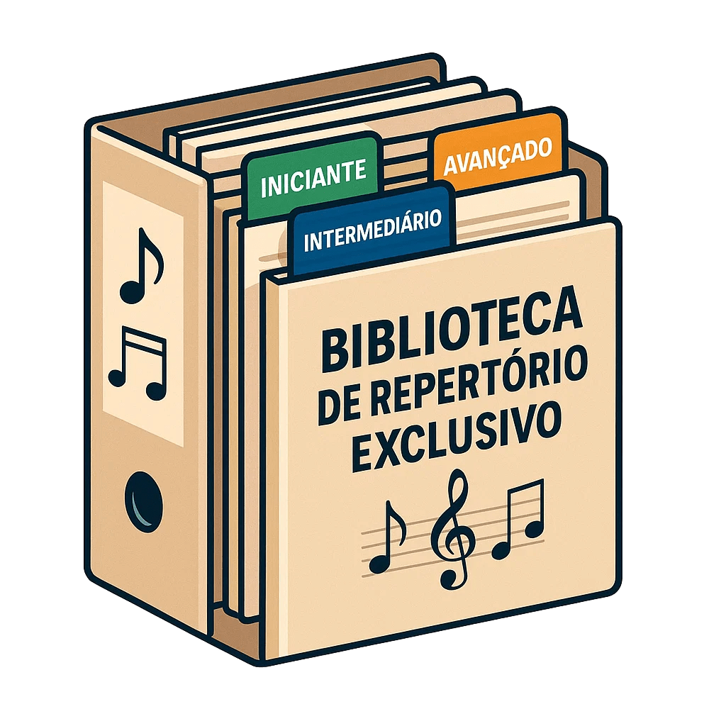 Ilustração de uma biblioteca de música