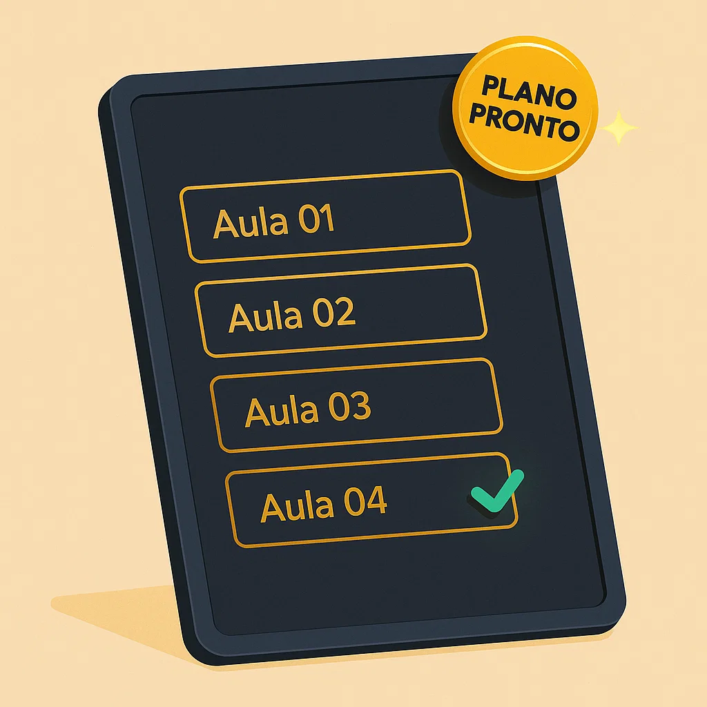 Ilustração de um calendário ou planner representando um plano de estudo.